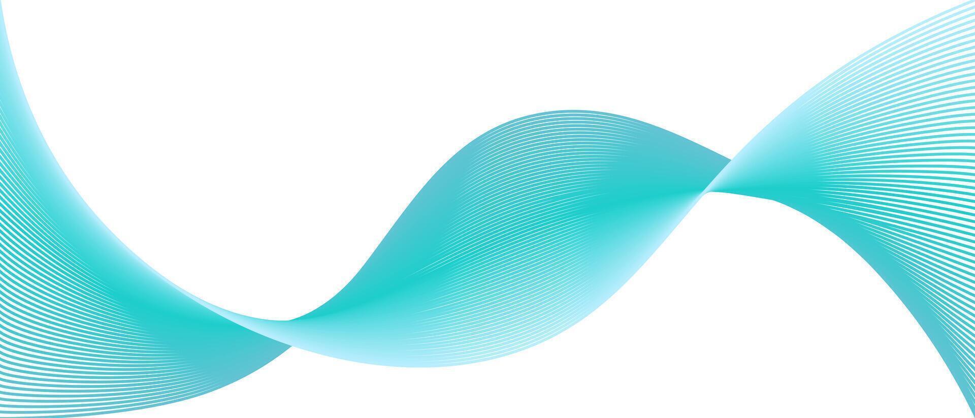 Abstract Blue Wave Lines Flowing Curve on white background vector