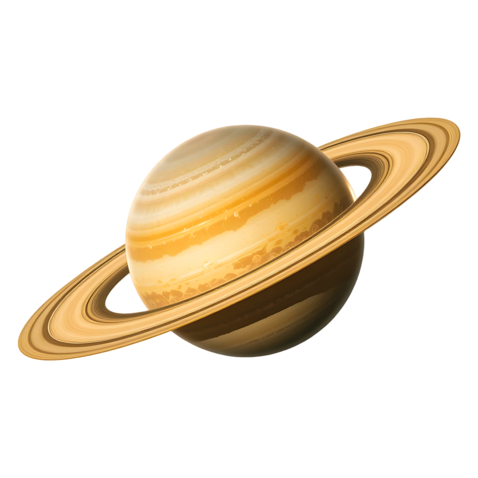 Planet Saturn Gas Giant Golden Hues Swirling Atmosphere Ringed Planet Astronomical Imagery High Resolution png
