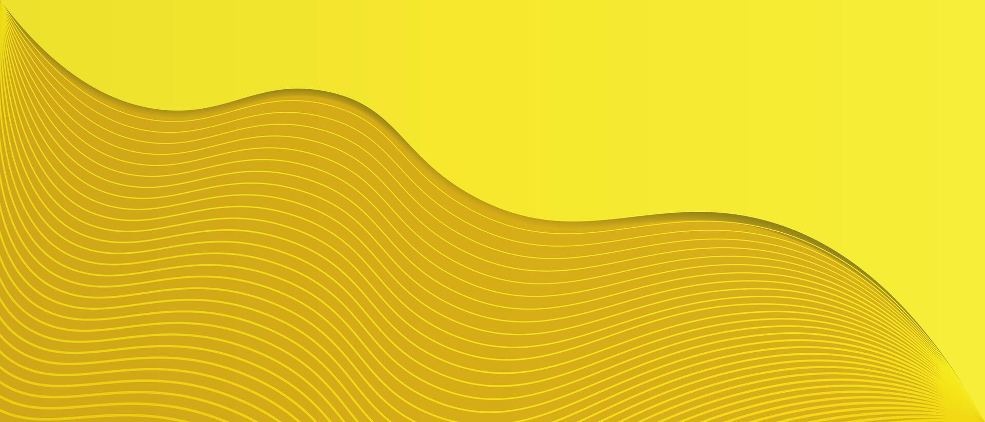 vibrant and dynamic abstract wave illustration smooth yellow wave solid yellow background vector