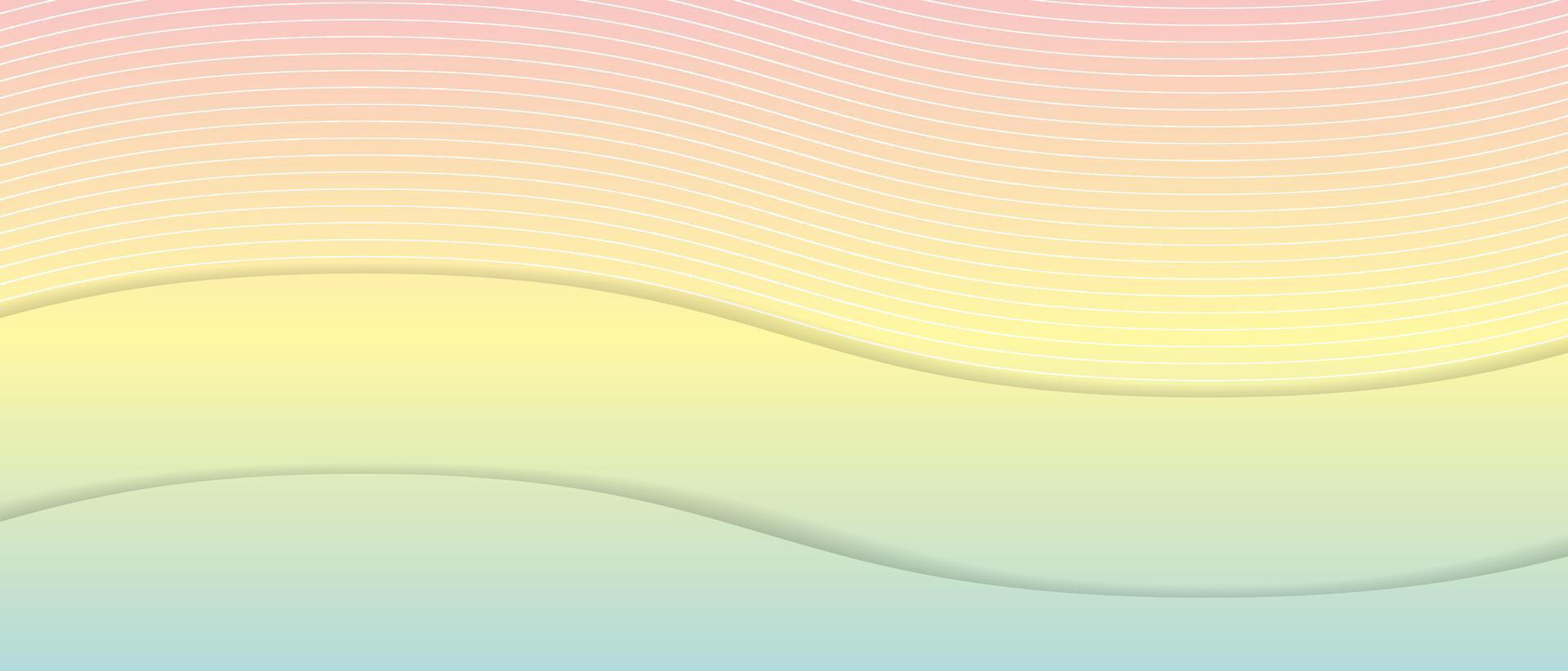 smooth abstract wave illustration featuring a blend of soft pastel colors with flowing lines backgorund vector
