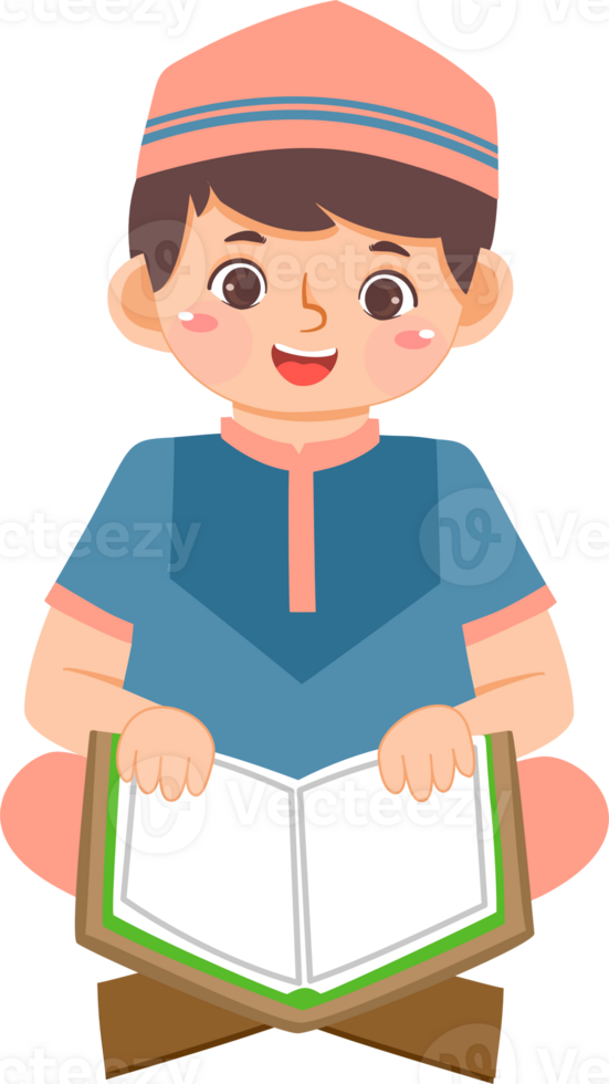 Muslim Boy Reading Quran png