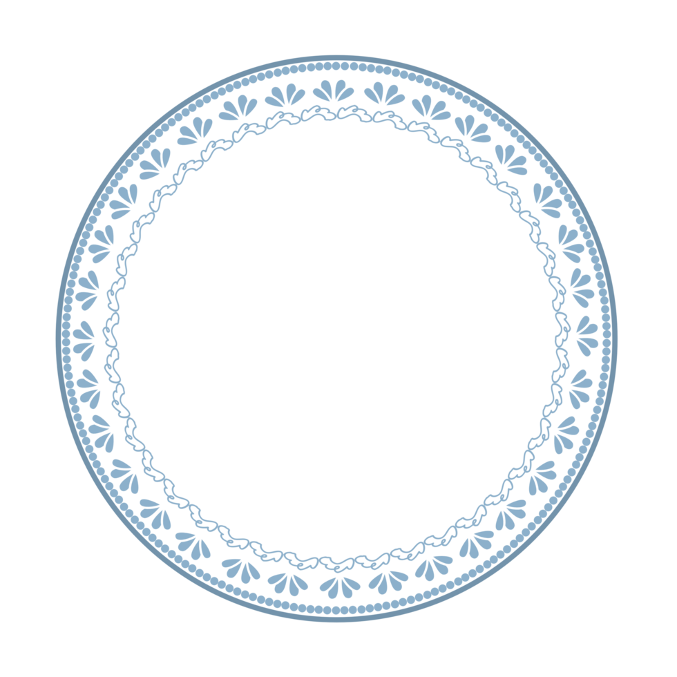 Floral circular shape pattern frame png