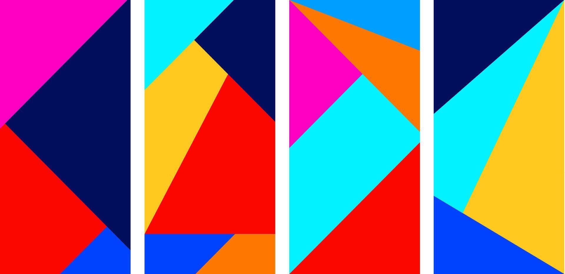The dynamic composition of shapes and colors creates a captivating focal point for design projects. vector