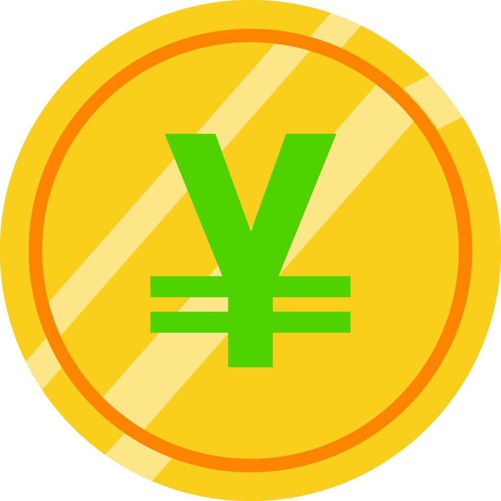 Shiny gold yen coin vector