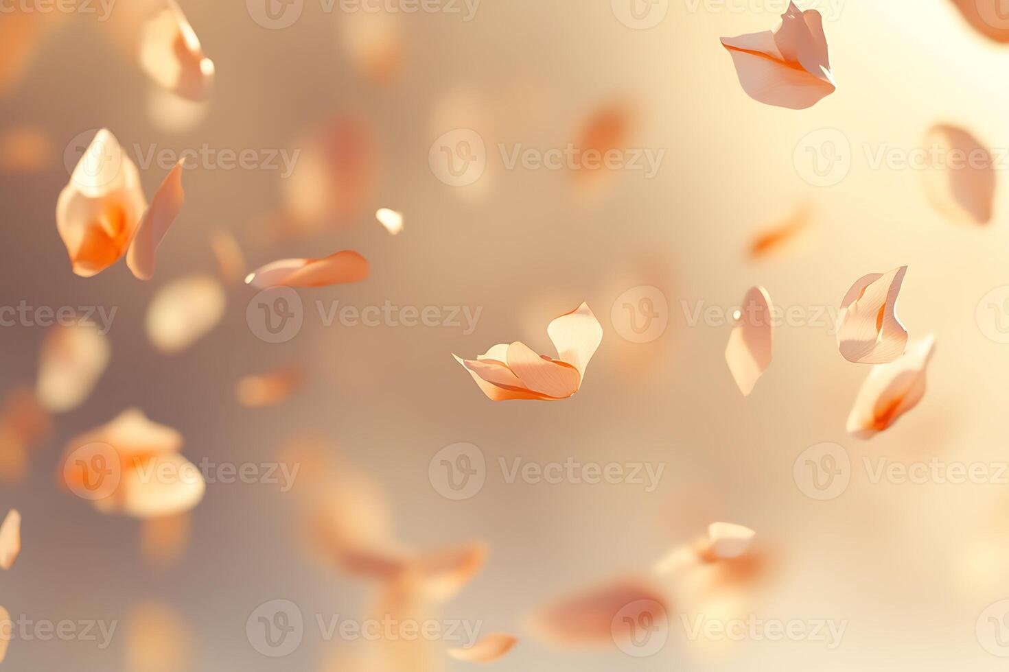 Rose petals falling from the sky photo