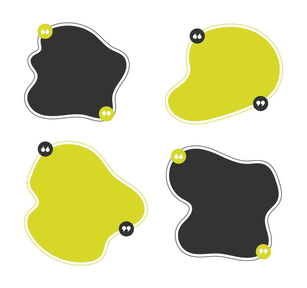 Abstract organic flat blob quote box frame collection vector