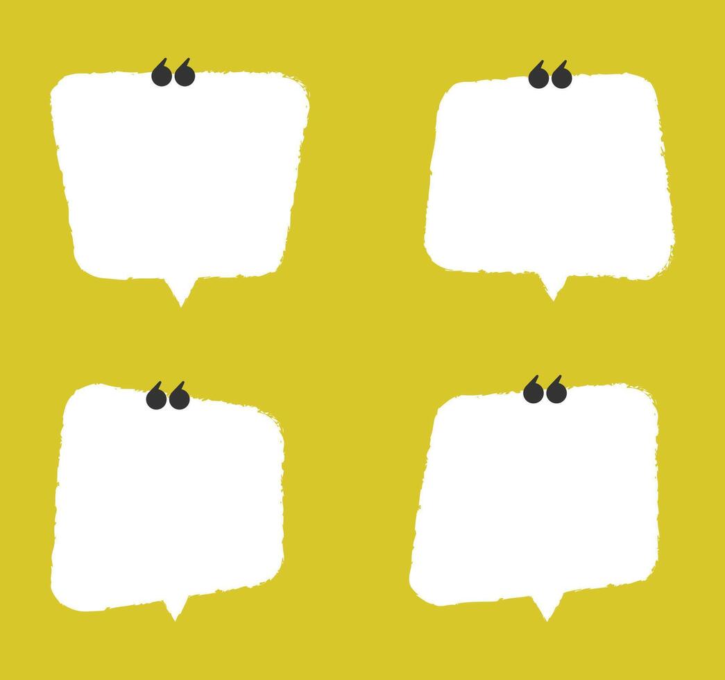 Quote box blank frame set. Quote speech bubble template design. vector