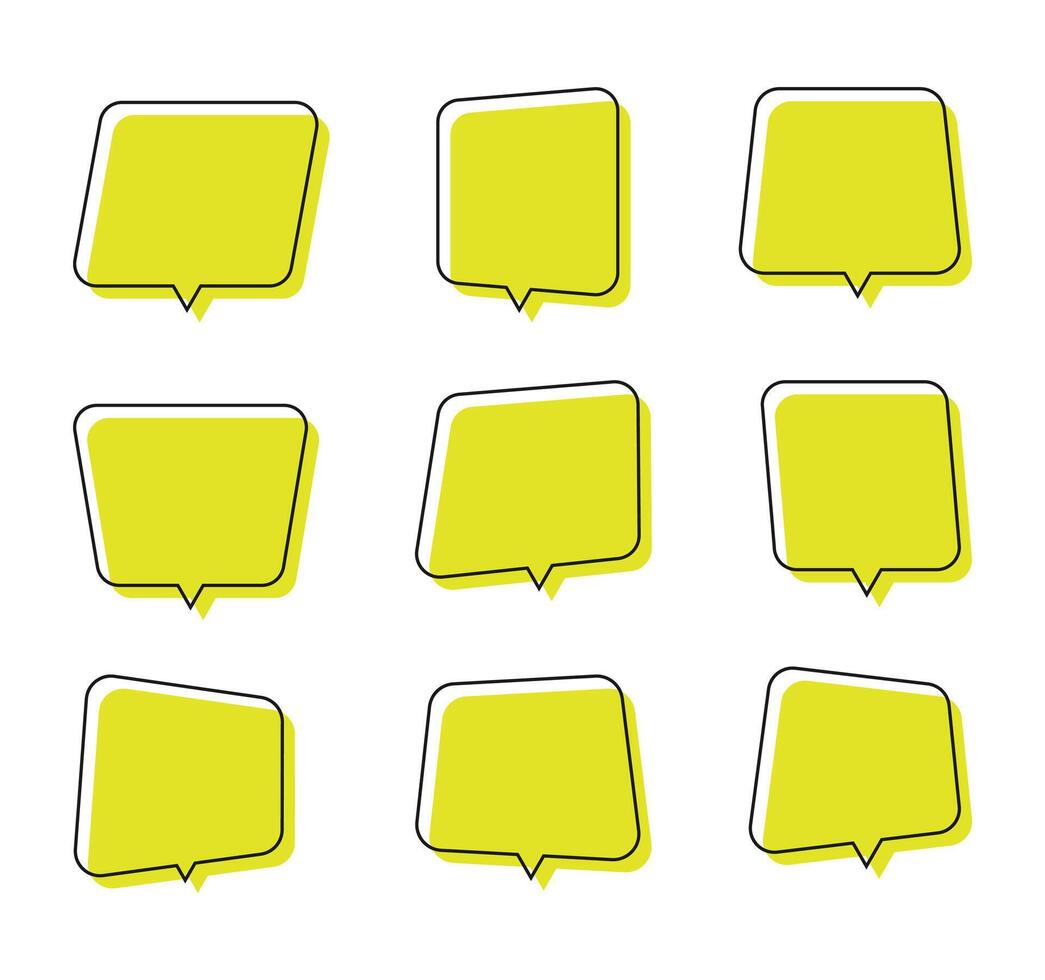 Flat cartoon blank quote box frame collection design vector