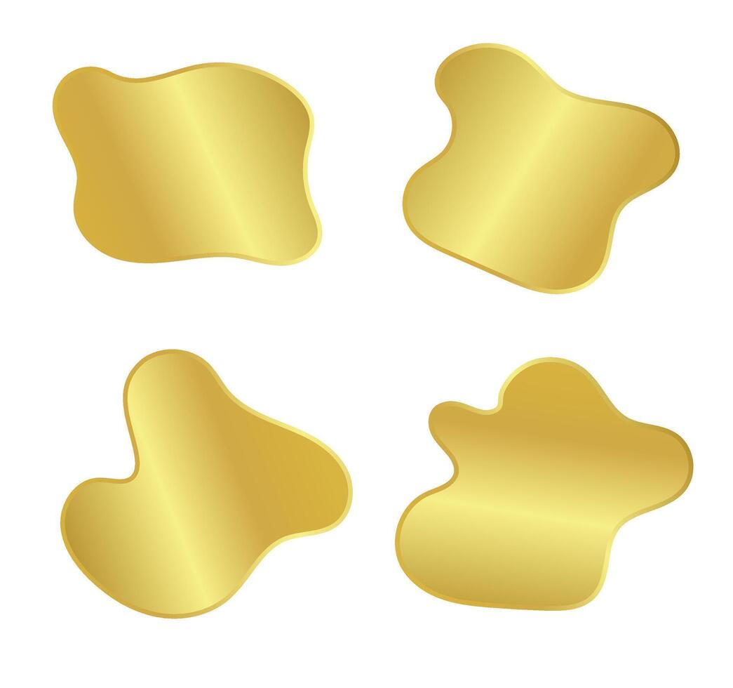 abstract organic golden amoeba blob shape on isolated background. vector