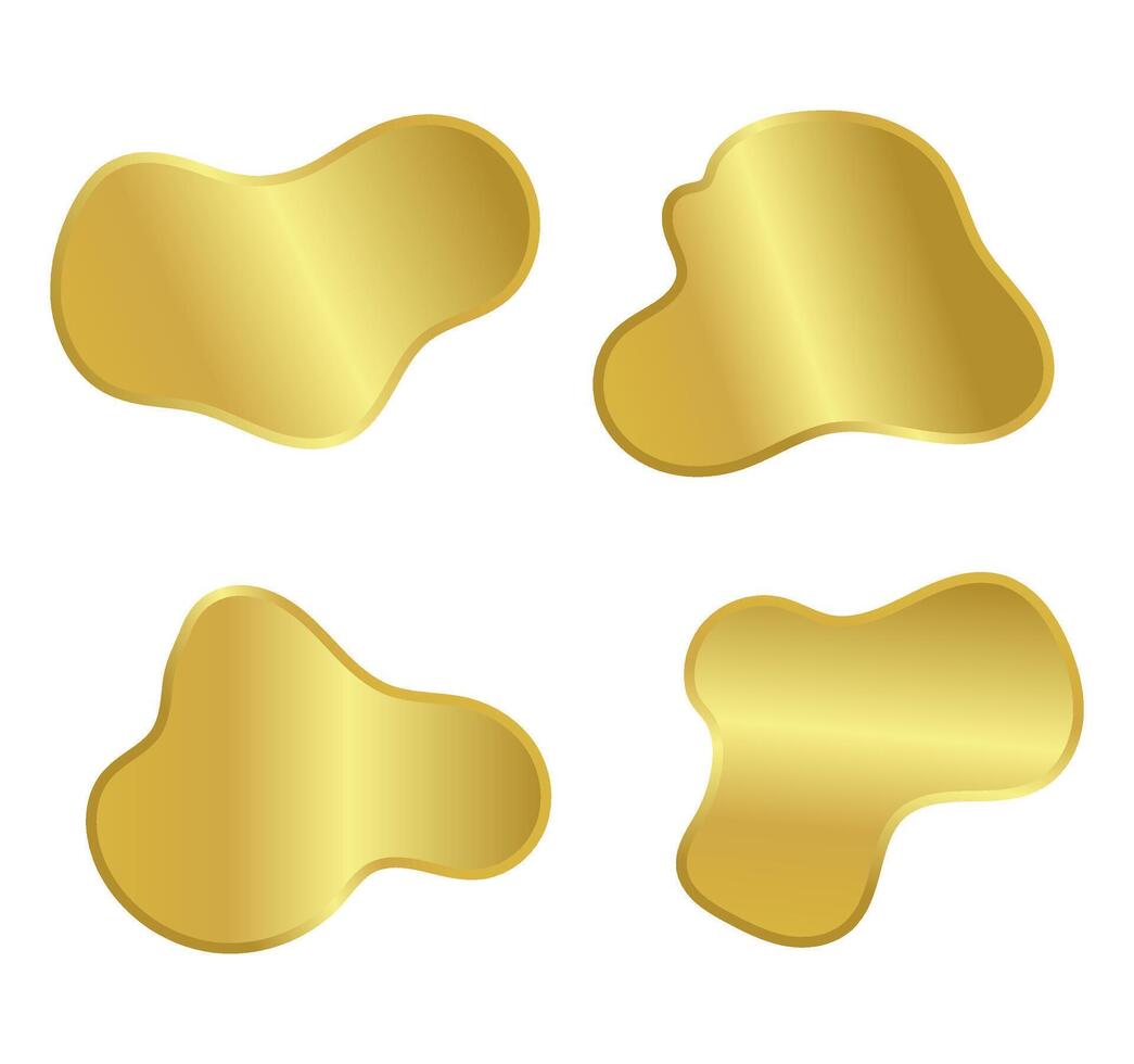 Gold abstract shapes fluid organic shapes shape creative element vector