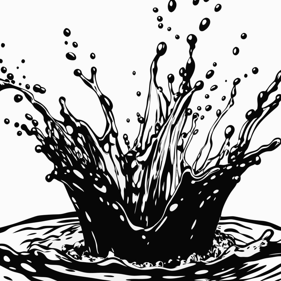 Black Liquid Splash on White Background vector