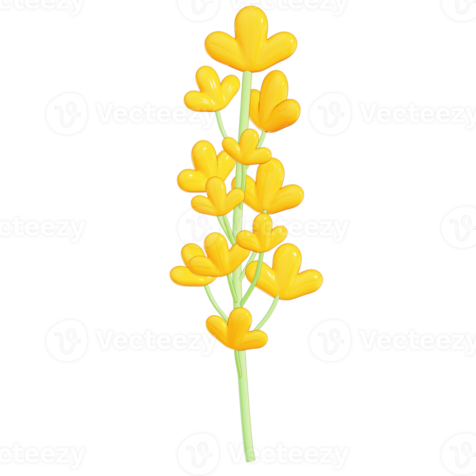 beautiful Yellow Flower 3D png