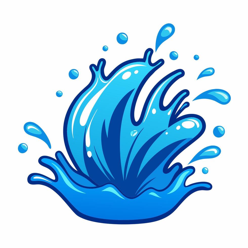 Blue Water Splash Isolated on White Background vector