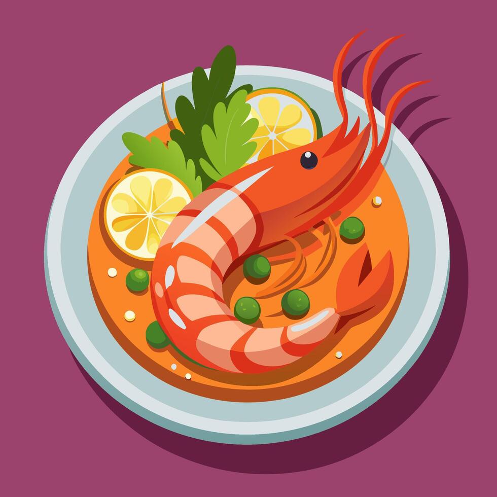 A Tropical Shrimp Delight vector