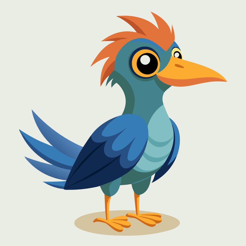Colorful Cartoon Bird Character Design vector
