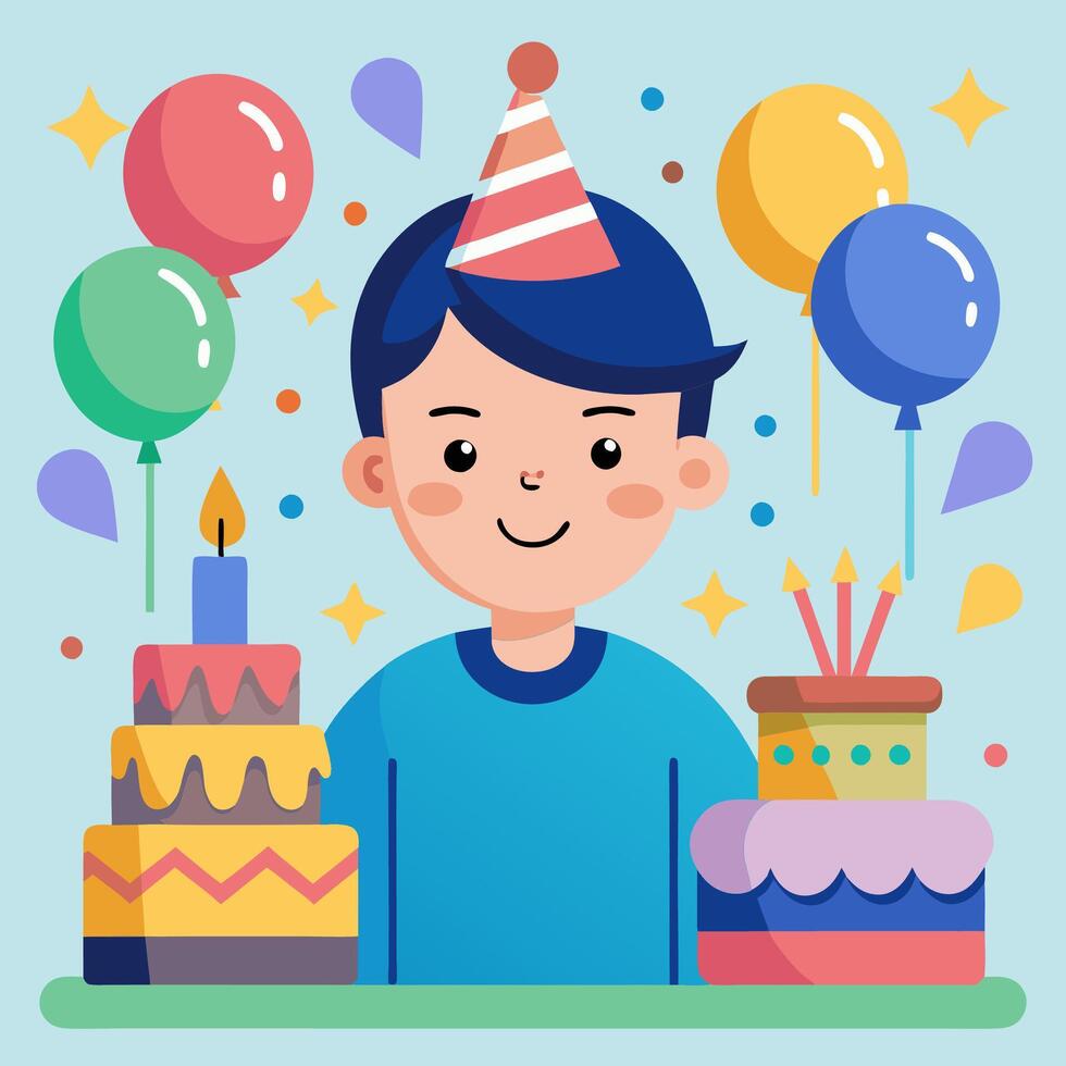 Whimsical Birthday Celebration Illustration vector