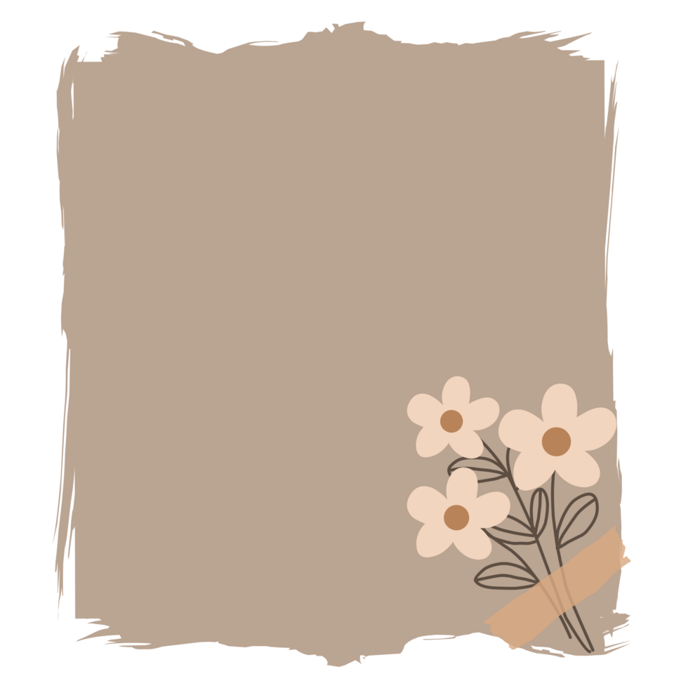 Elegant floral decorative background template, charming beige background featuring delicate flowers, perfect for invitations and greeting cards. png