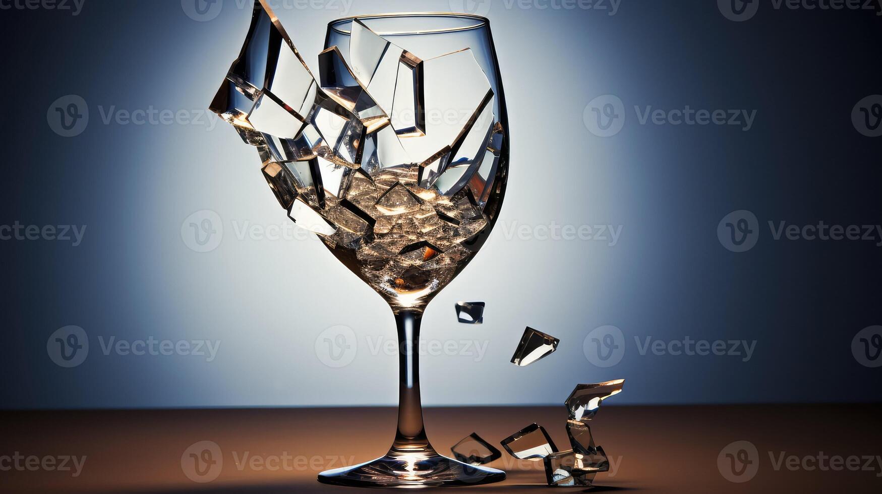 sparkling broken wine glass photo