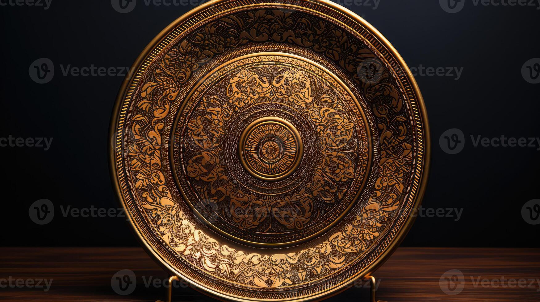 plate gold indian pattern photo