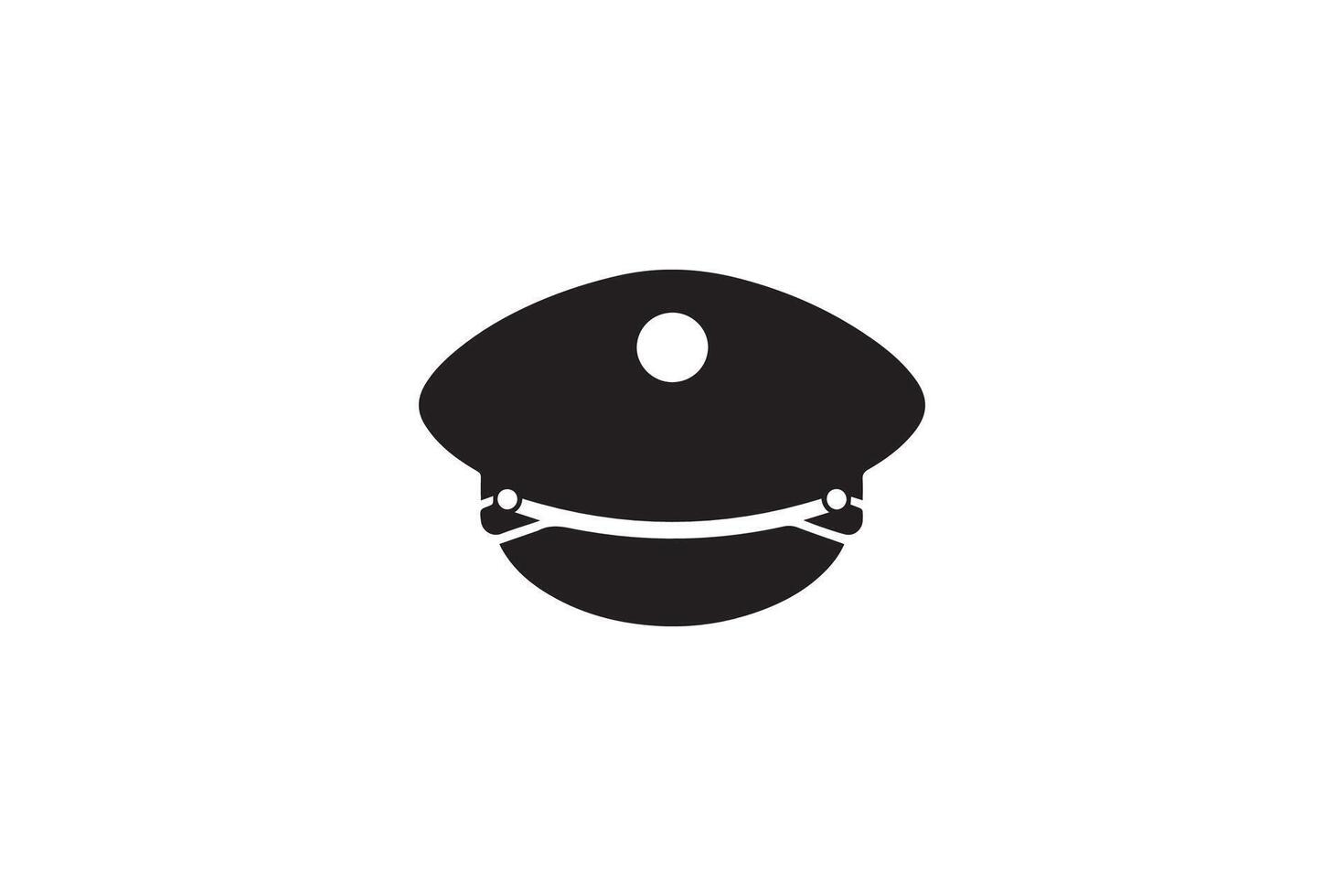 A black and white logo of a hat vector