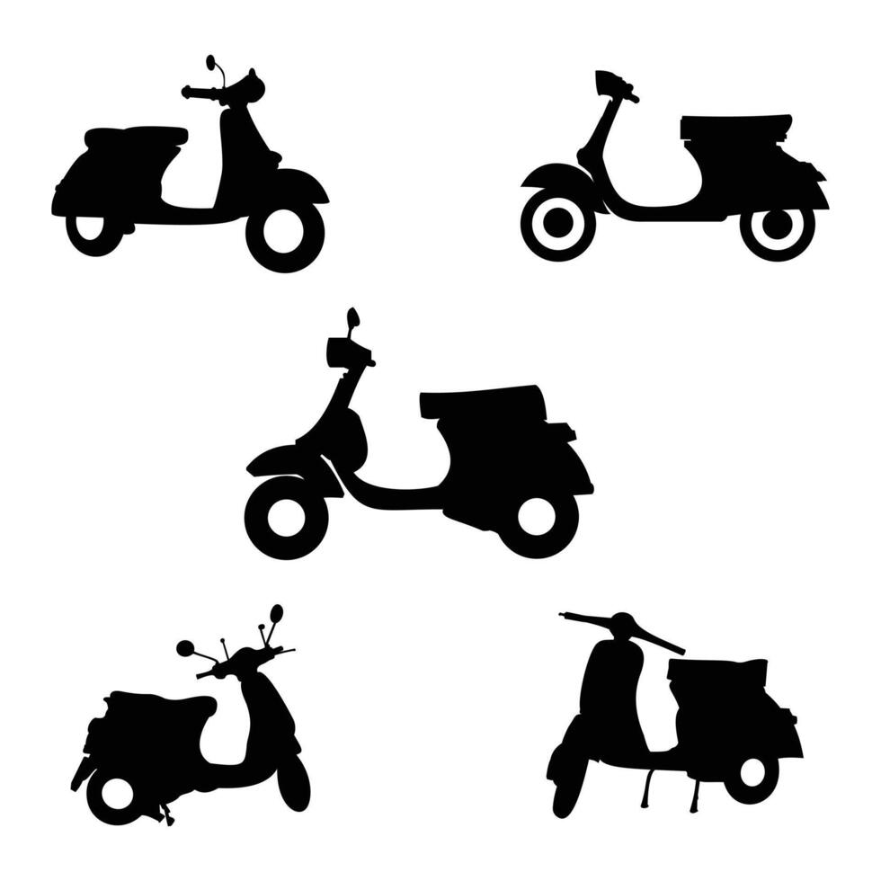 silhouettes of scooters vector