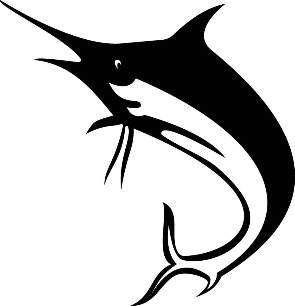 Marlin fish jump silhouette illustration vector