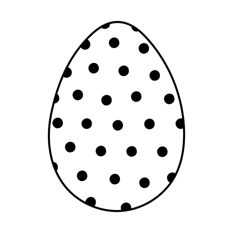 Lovely scribble painted egg with polka dot pattern for Easter egg hunt. Trendy hand drawn doodle for celebrating religious holiday. Easter spring element isolated on white for design, card, banner. vector