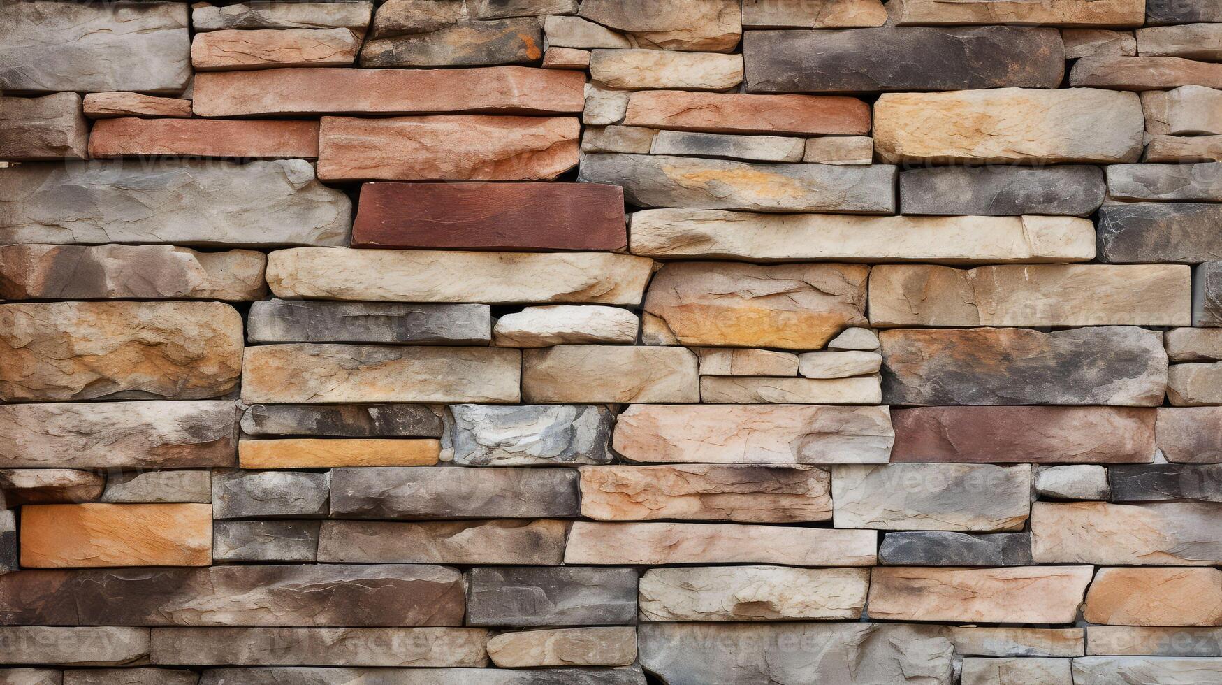 stone flagstone wall photo