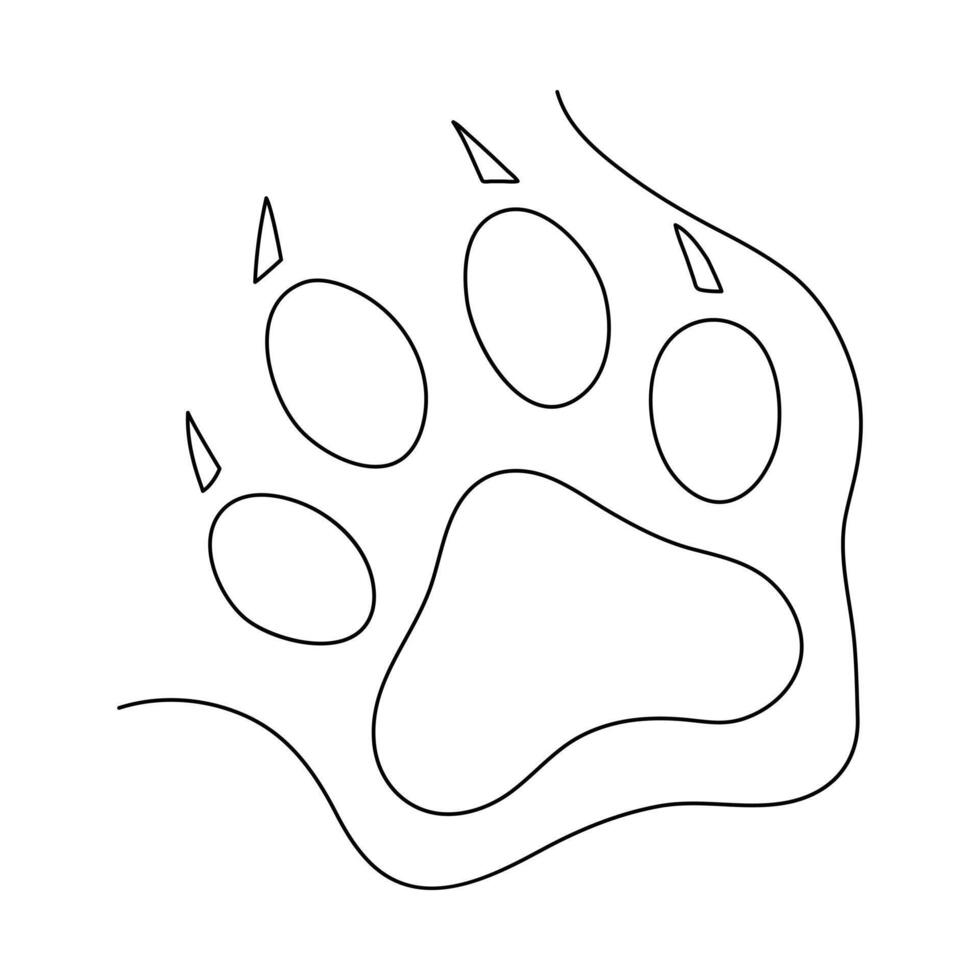 Love Paw Print Silhouette Wolf Dog Cat Footprint Clip Art Label vector
