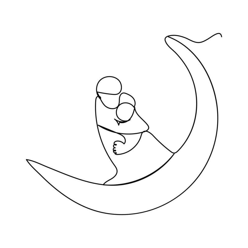 Eid line art design icon vector