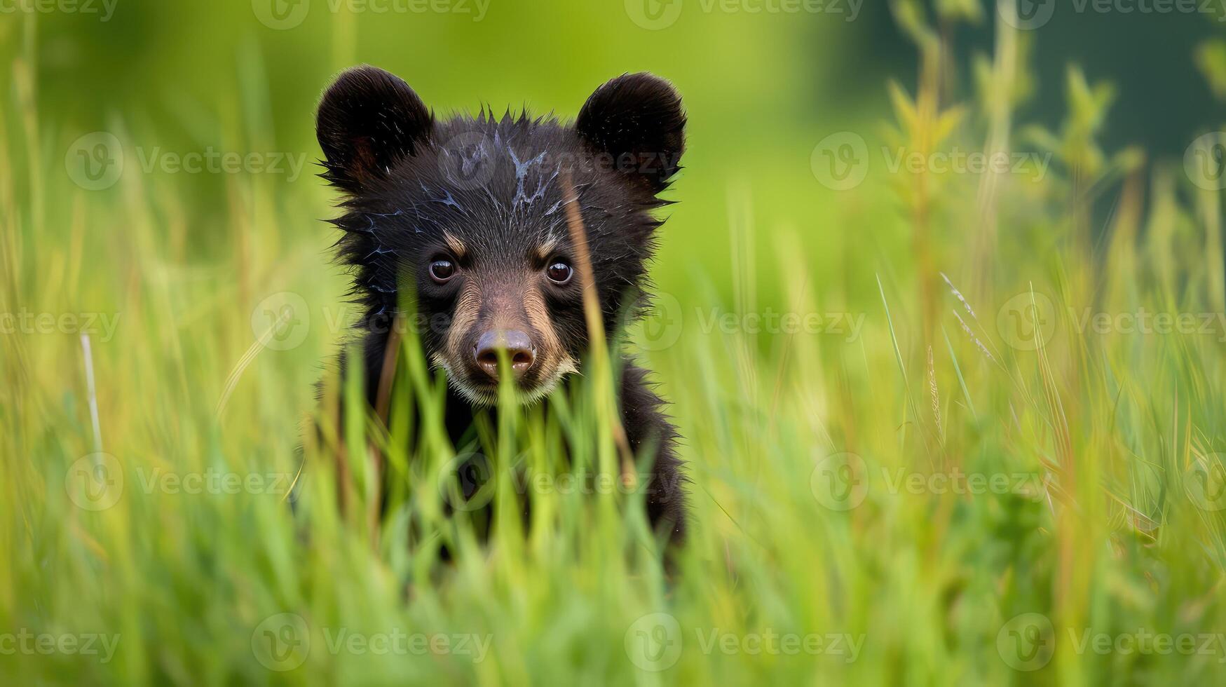 fur black bear road photo