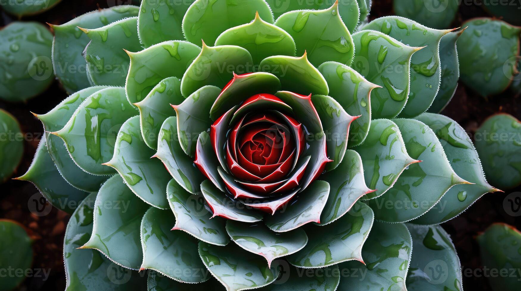 symmetrical succulent leaf photo