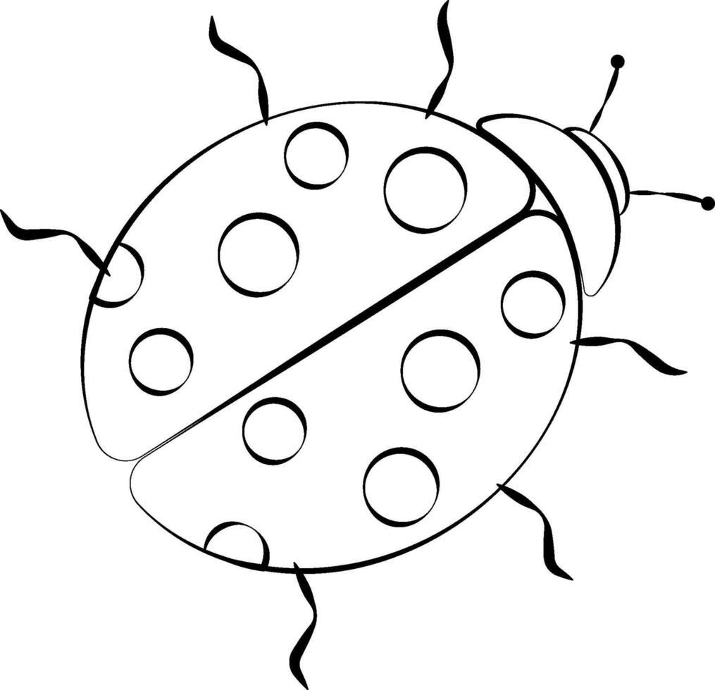 illustration of a ladybug design with distinct polka dots and antennae, showcasing a playful insect in a simplistic style vector