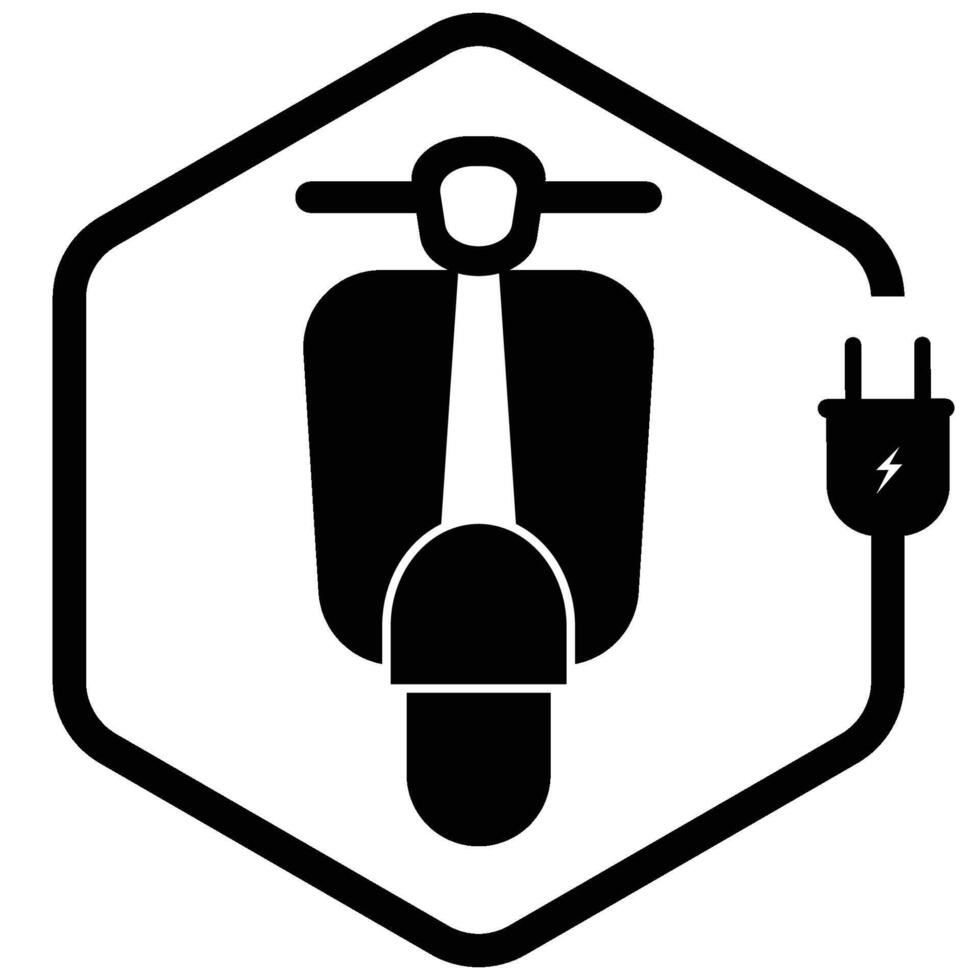 Electric Vespa Icon vector