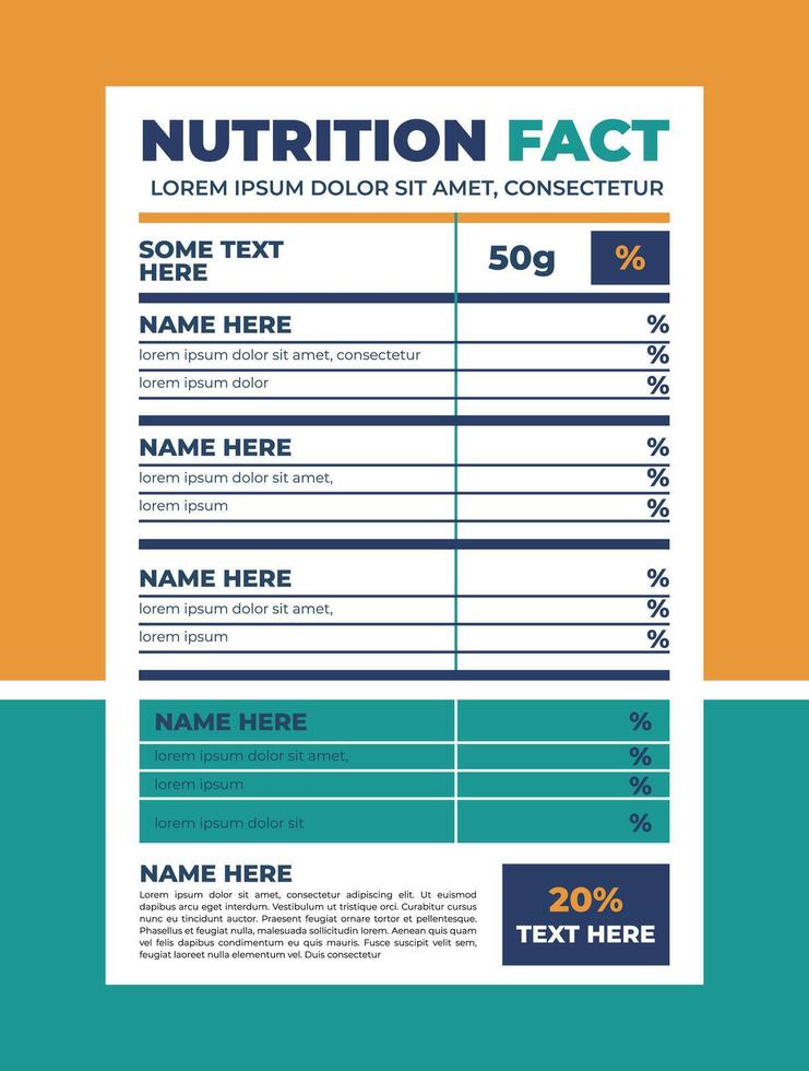 Nutrition Facts, Food Label Template Design vector