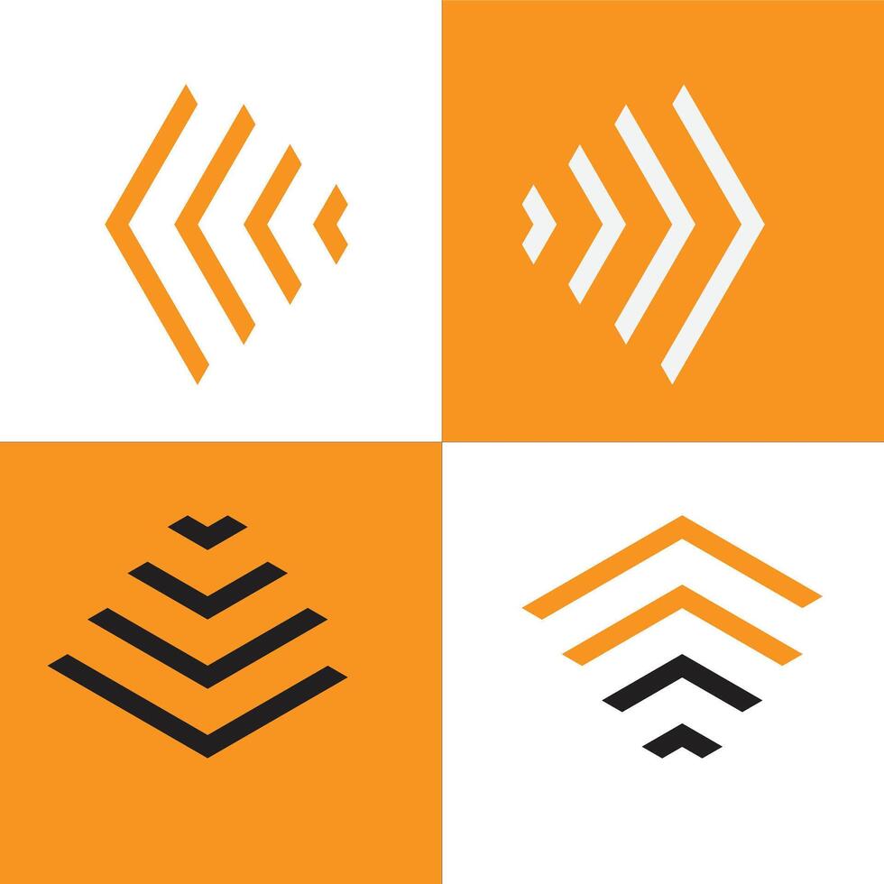 Modern Arrow Geometric Logo Set vector