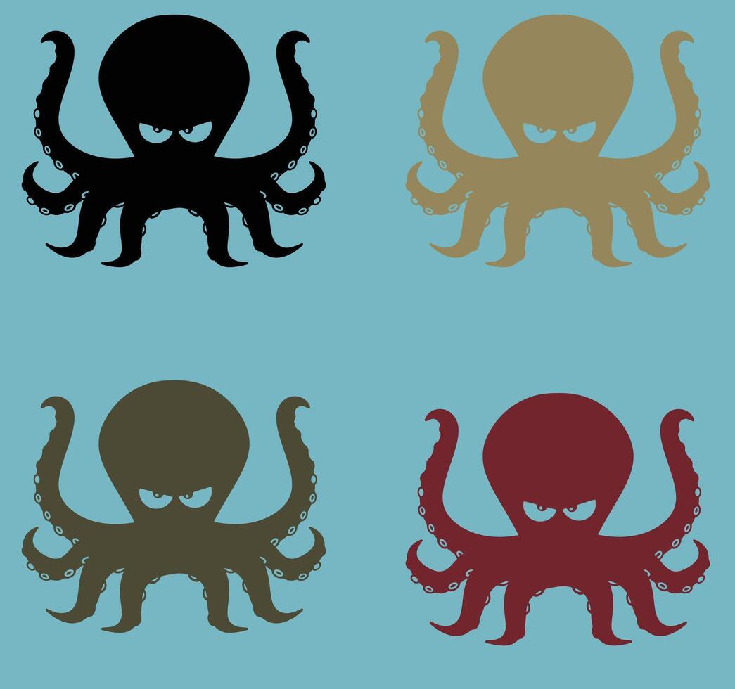 Fierce Octopus Artwor vector