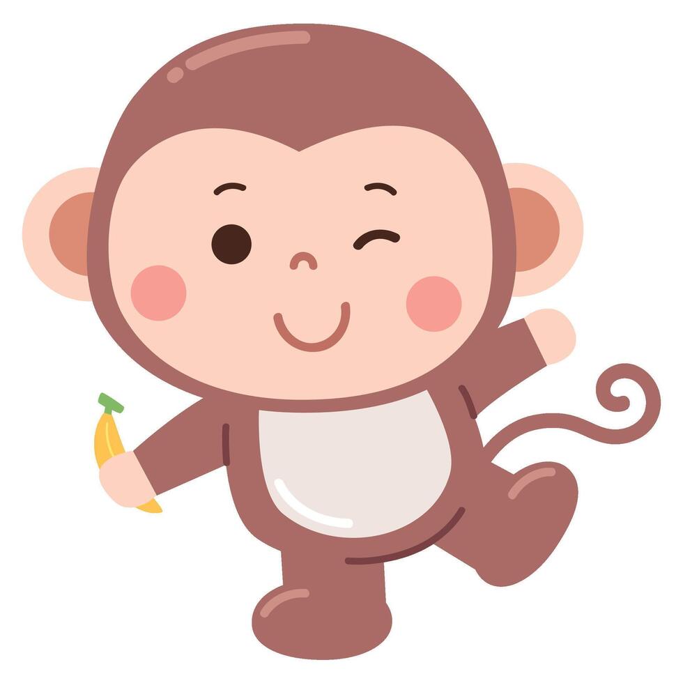Charming cartoon illustration of a baby dressed in an adorable monkey costume vector