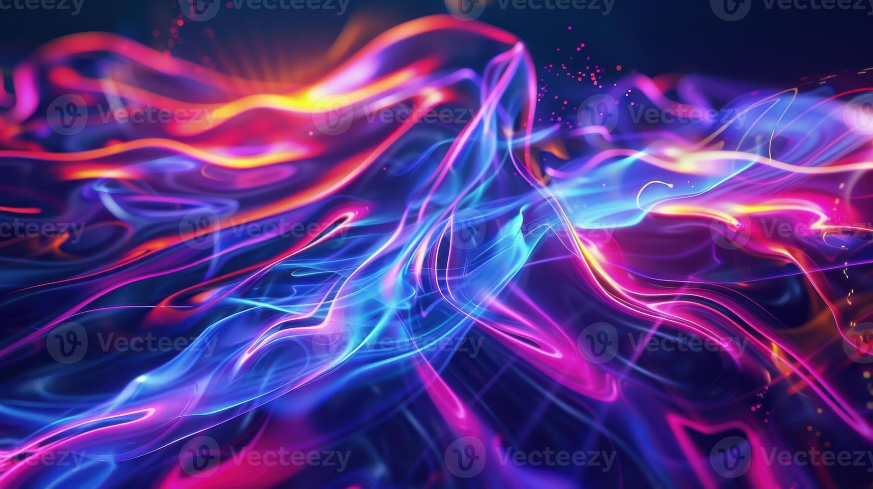 abstract composition of colorful waves of light and energy photo