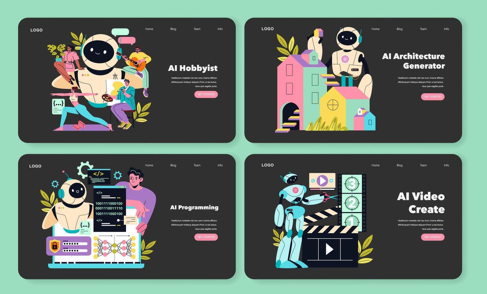 AI Hobbyist. Flat Illustration vector