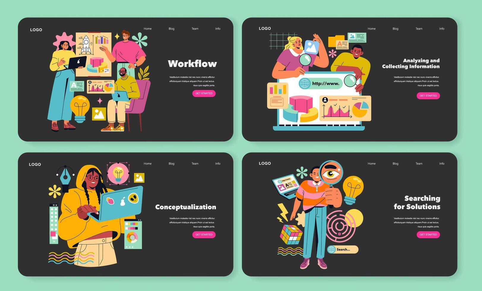 Workflow. Flat Illustration vector