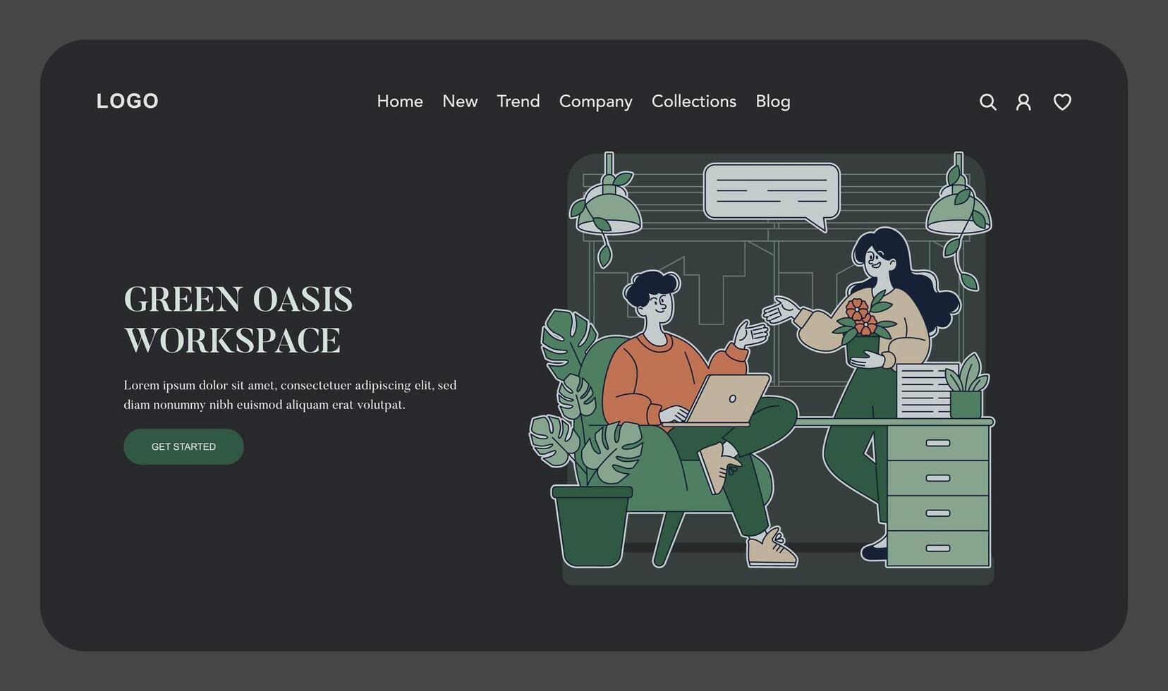 Comfortable Working. Flat Illustration vector