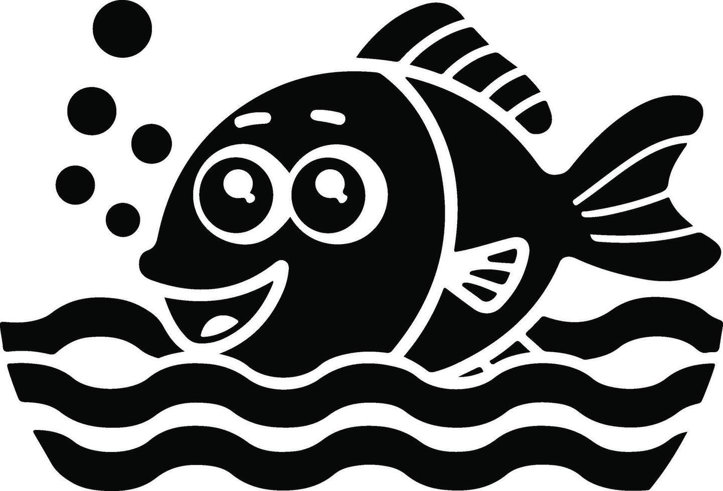 Ocean Fish Silhouette Creative Design vector