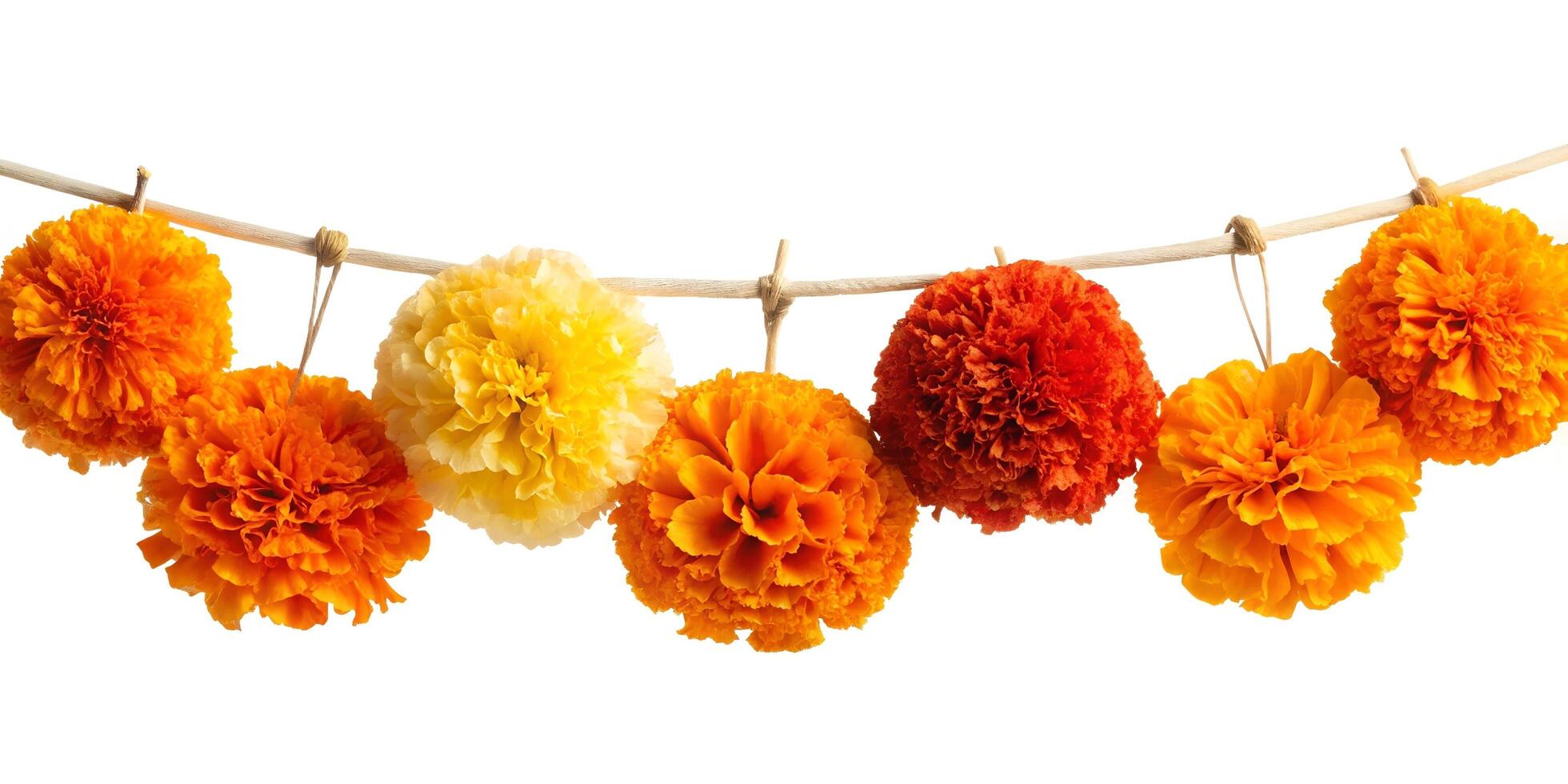 flower yellow and orange marigold flowers for decorate photo