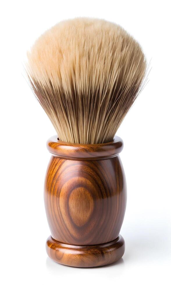 shaving brush isolated on white photo