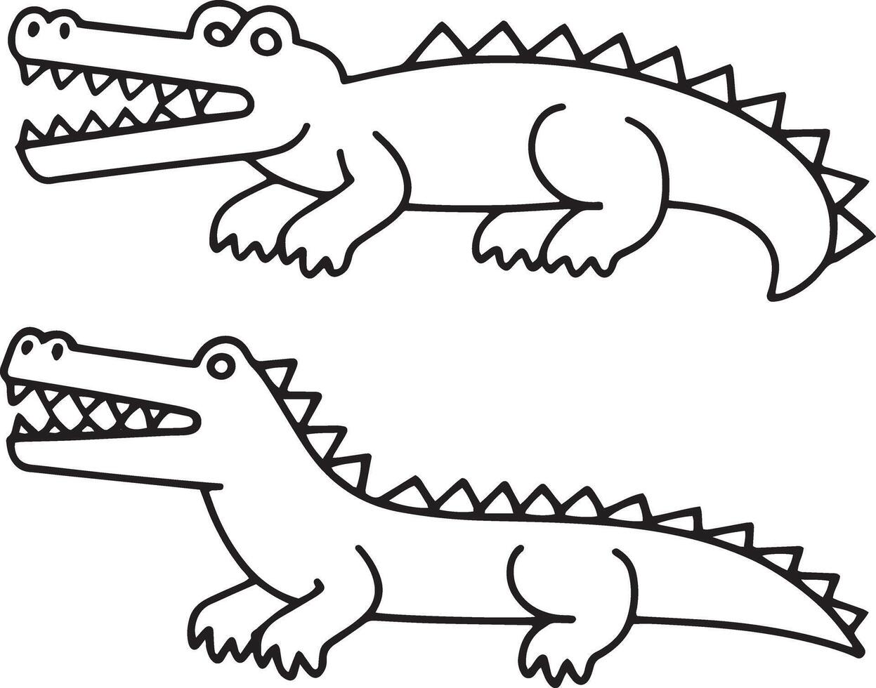 Cute Crocodiles Cartoon Illustrations vector