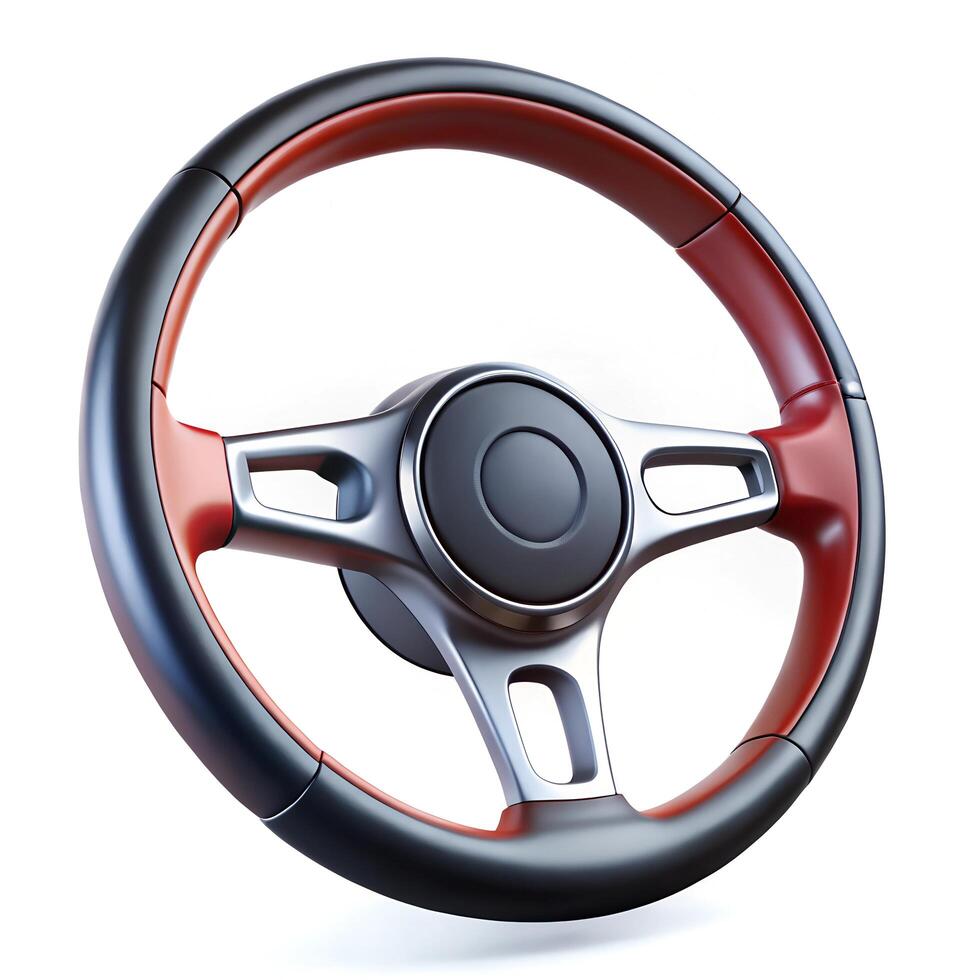Steering wheel for car and truck isolated on white background. photo