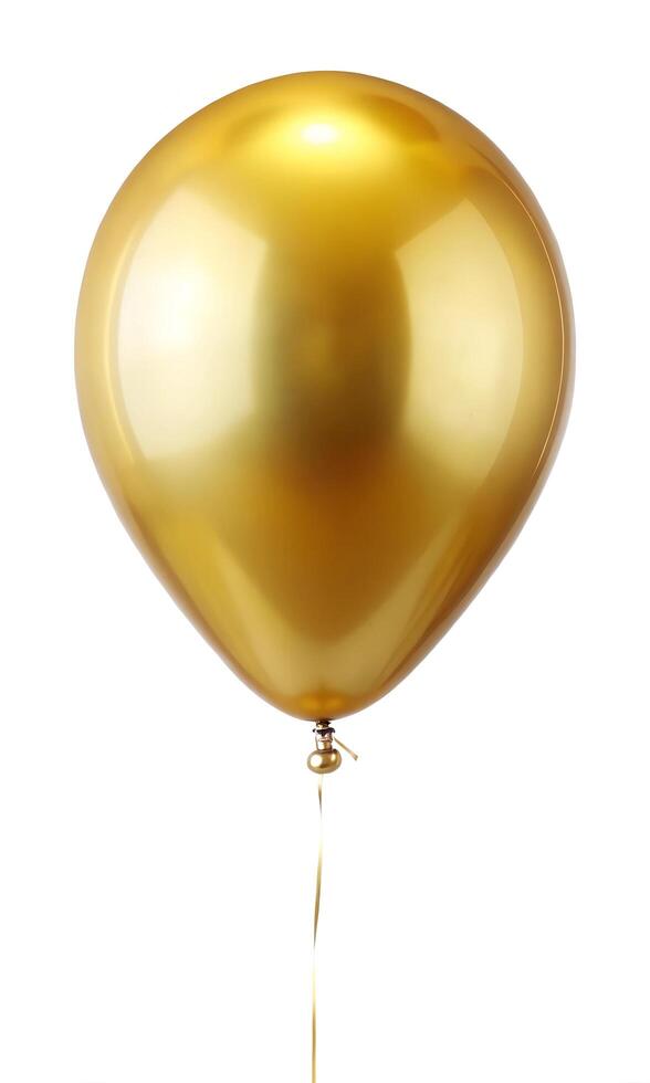 Golden balloon isolated on white background photo