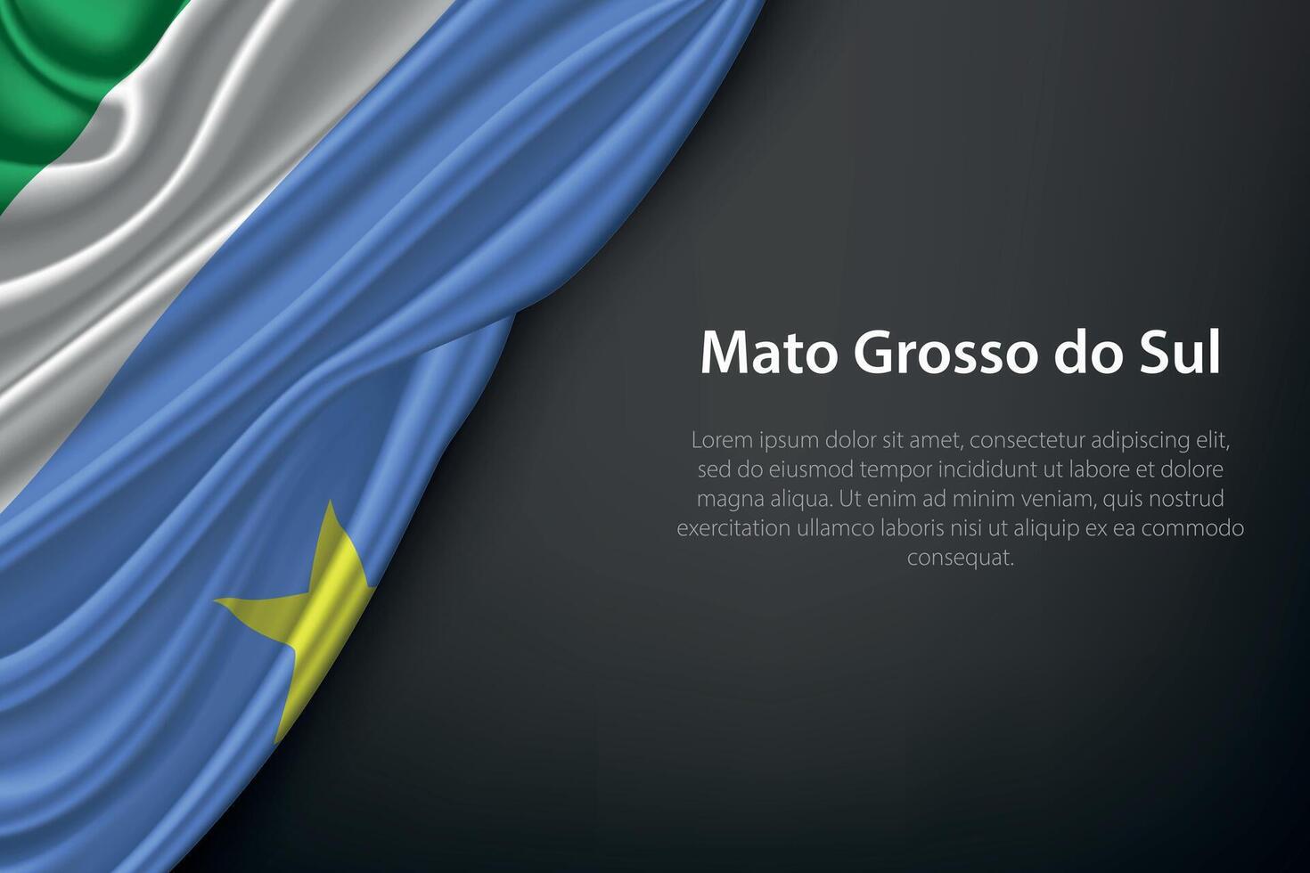 Mato Grosso do Sul state flag on fabric vector