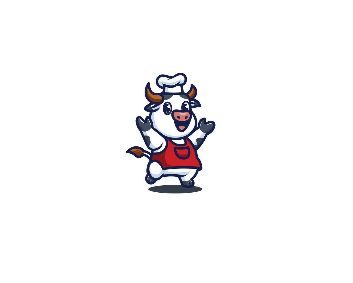 cow milk chef happy illustration vector